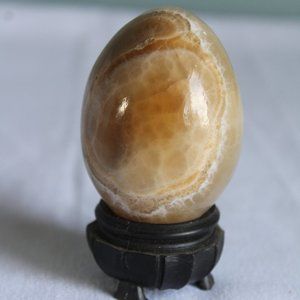 Banded Agate Polished Egg Vintage Tan Gold And Gray